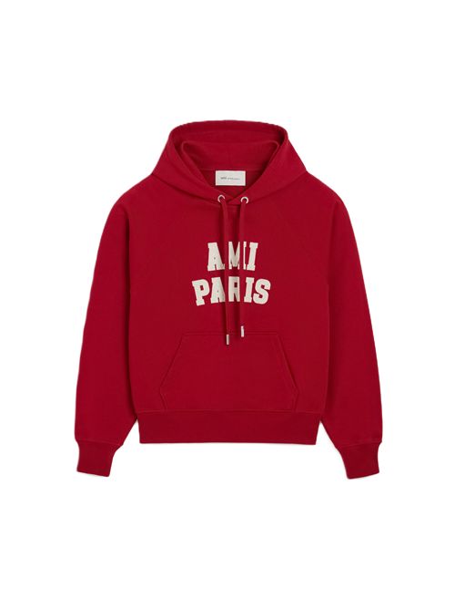 Felpa Ami Paris in felpa loopback. Ami Paris | USW803.JE0273A202 RUBYRED/IVORY